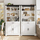 SEDETA | 70 Inch Tall Farmhouse Bookshelf with Doors and Drawer Floor Standing 6 Shelf Display Storage Shelves