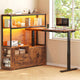 SEDETA 48.6 Inch Standing Desk Height Adjustable Electric L Shaped Stand Up Computer Gaming Desk with Drawers Hutch Power Outlets