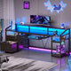 SEDETA® 63 Inch Ergonomic LED Gaming Desk Home Office Computer Table with Lock Drawers