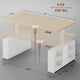 SEDETA 63 Inch Executive Standing Desk with Storage Height Adjustable Desk with Power Outlets Computer Office Desk with Privacy Panel