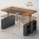 SEDETA 63 Inch Executive Standing Desk with Storage Height Adjustable Desk with Power Outlets Computer Office Desk with Privacy Panel