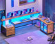 SEDETA 78.7 Inch L Shaped Gaming Desk with LED Light Computer Desk with Drawers Power Outlet Storage Shelves and Display Cabinet