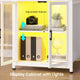 SEDETA 78.7 Inch L Shaped Gaming Desk with LED Light Computer Desk with Drawers Power Outlet Storage Shelves and Display Cabinet