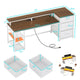 SEDETA 59 Inch Office Desk with Drawers Reversible Computer Gaming Desk with LED Lights