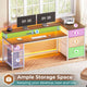 SEDETA 59 Inch Office Desk with Drawers Reversible Computer Gaming Desk with LED Lights