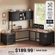 SEDETA® 63 Inch Reversible Computer Desk with 6 Drawers Farmhouse L Shaped Office Desk with Power Outlet and Hutch