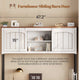 SEDETA 63 Inch Farmhouse L Shaped Office Desk with 6 Drawers Reversible Computer Corner Desk with Power Outlet and Hutch