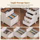 SEDETA 63 Inch Farmhouse L Shaped Office Desk with 6 Drawers Reversible Computer Corner Desk with Power Outlet and Hutch