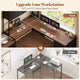 SEDETA 63 Inch Farmhouse L Shaped Office Desk with 6 Drawers Reversible Computer Corner Desk with Power Outlet and Hutch