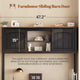 SEDETA 63 Inch Farmhouse L Shaped Office Desk with 6 Drawers Reversible Computer Corner Desk with Power Outlet and Hutch