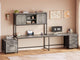 SEDETA 63 Inch Farmhouse L Shaped Office Desk with 6 Drawers Reversible Computer Corner Desk with Power Outlet and Hutch