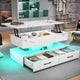 SEDETA 40 Inch Lift Top Coffee Table with Led Lights Storage for Living Room