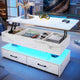 SEDETA 40 Inch Lift Top Coffee Table with Led Lights Storage for Living Room