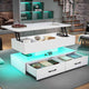 SEDETA 40 Inch Lift Top Coffee Table with Led Lights Storage for Living Room