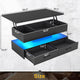 SEDETA 40 Inch Lift Top Coffee Table with Led Lights Storage for Living Room
