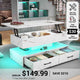 SEDETA 40 Inch Lift Top Coffee Table with Led Lights Storage for Living Room