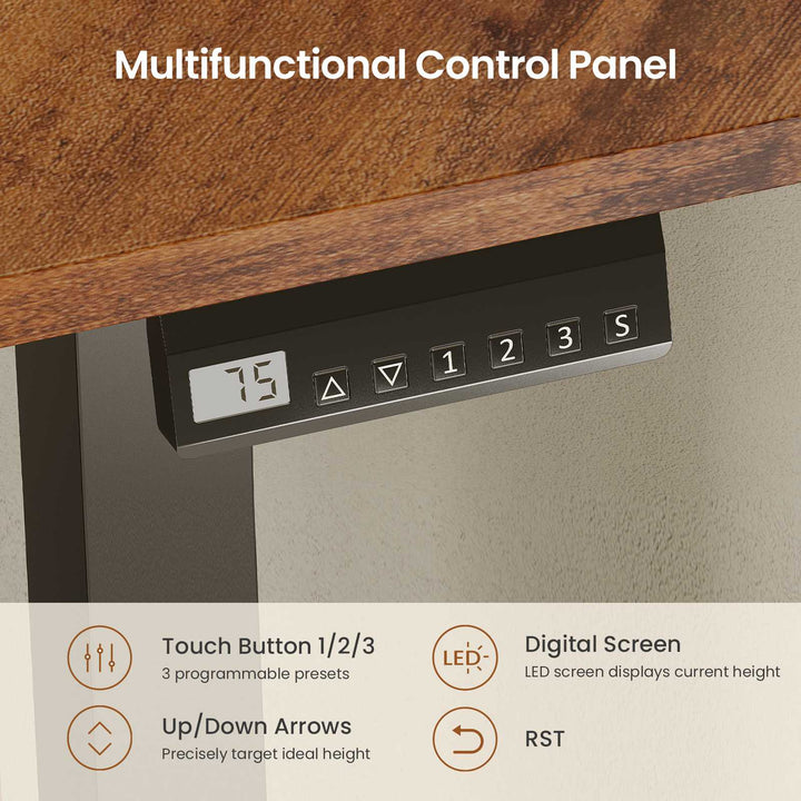 SEDETA 32 Inch Corner Electric Standing Desk Height Adjustable Computer Desk with Drawer Stand up Writing Desk