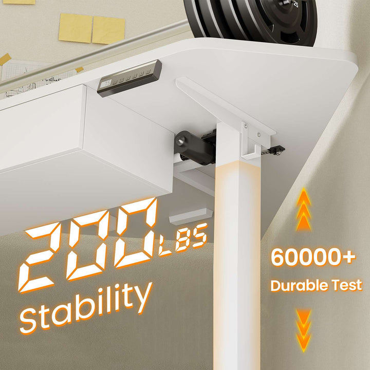 SEDETA 32 Inch Corner Electric Standing Desk Height Adjustable Computer Desk with Drawer Stand up Writing Desk