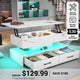 SEDETA® 40 Inch Lift Top Coffee Table with Storage Drawers and LED Light for Living Room