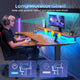 SEDETA® 55 Inch Electric Standing Gaming Desk Height Adjustable Ergonomic Computer Desk with LED Lights Power Strip Keyboard Tray and Monitor Stand