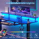 SEDETA® 55 Inch Electric Standing Gaming Desk Height Adjustable Ergonomic Computer Desk with LED Lights Power Strip Keyboard Tray and Monitor Stand