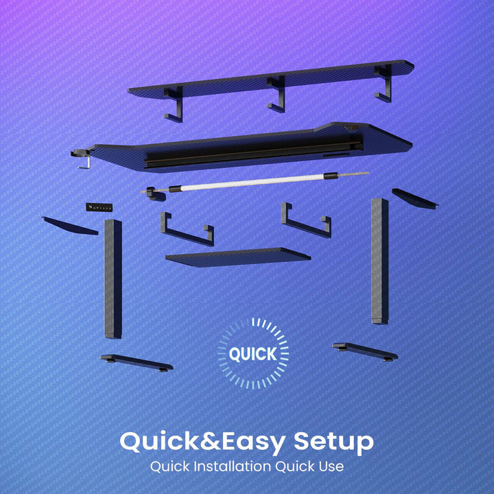 SEDETA® 55 Inch Electric Standing Gaming Desk Height Adjustable Ergonomic Computer Desk with LED Lights Power Strip Keyboard Tray and Monitor Stand