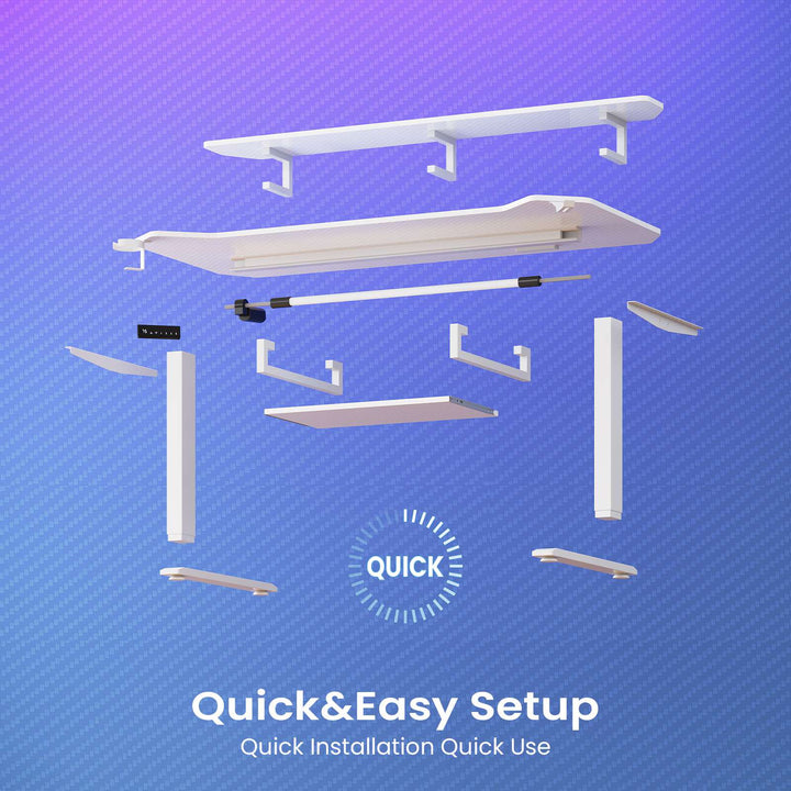 SEDETA® 55 Inch Electric Standing Gaming Desk Height Adjustable Ergonomic Computer Desk with LED Lights Power Strip Keyboard Tray and Monitor Stand