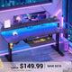 SEDETA® 55 Inch Electric Standing Gaming Desk Height Adjustable Ergonomic Computer Desk with LED Lights Power Strip Keyboard Tray and Monitor Stand
