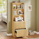 SEDETA® Farmhouse Fluted File Cabinets with Adjustable Storage Shelf 2 Drawers Wood Filing Cabinet fits A4 Size Hanging File Folders