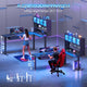 SEDETA 68.9 Inch Electric Standing Desk Height Adjustable L Shaped Gaming Desk Office Computer Desk with Led Lights Storage Drawers Hutch Pegboard