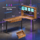 SEDETA 68.9 Inch Electric Standing Desk Height Adjustable L Shaped Gaming Desk Office Computer Desk with Led Lights Storage Drawers Hutch Pegboard