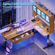 SEDETA 68.9 Inch Electric Standing Desk Height Adjustable L Shaped Gaming Desk Office Computer Desk with Led Lights Storage Drawers Hutch Pegboard