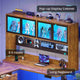 SEDETA 68.9 Inch Electric Standing Desk Height Adjustable L Shaped Gaming Desk Office Computer Desk with Led Lights Storage Drawers Hutch Pegboard