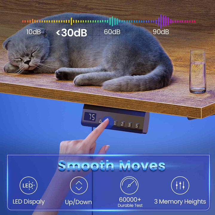 SEDETA 68.9 Inch Electric Standing Desk Height Adjustable L Shaped Gaming Desk Office Computer Desk with Led Lights Storage Drawers Hutch Pegboard