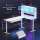 SEDETA 68.9 Inch Electric Standing Desk Height Adjustable L Shaped Gaming Desk Office Computer Desk with Led Lights Storage Drawers Hutch Pegboard