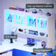 SEDETA 68.9 Inch Electric Standing Desk Height Adjustable L Shaped Gaming Desk Office Computer Desk with Led Lights Storage Drawers Hutch Pegboard