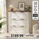 SEDETA 3 Drawer File Cabinet Farmhouse Filing Cabinet for Home Office Wood Office File Cabinets for Letter/Legal/A4 Size Lateral File Cabinets with Printer Stand