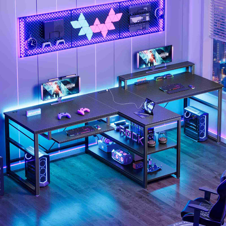 SEDETA 94.5 Inch Office Computer Desk 2 Person Gaming Desk