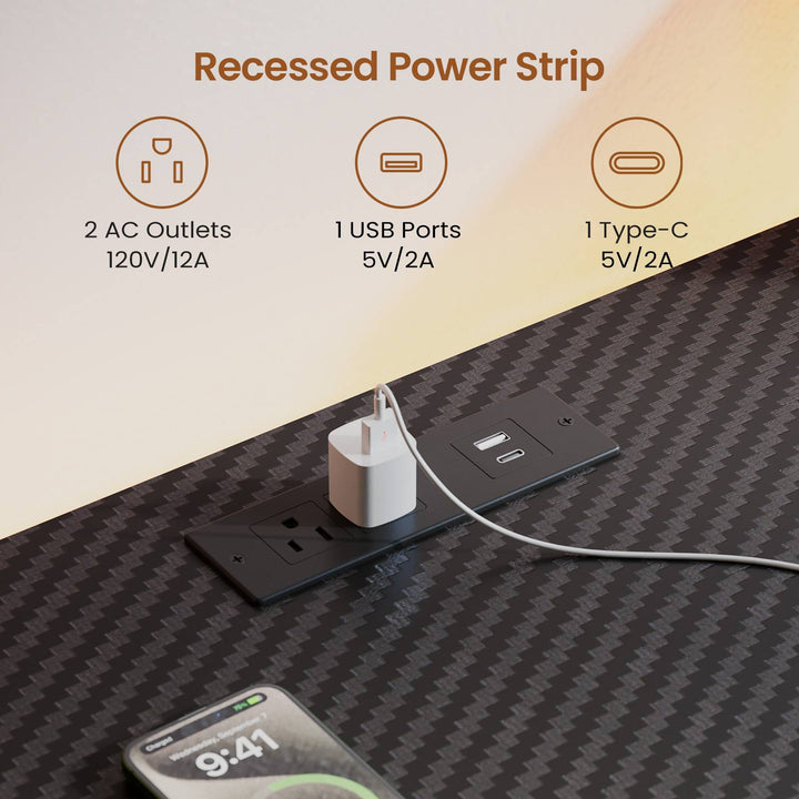 SEDETA 94.5 Inch Office Computer Desk 2 Person Gaming Desk