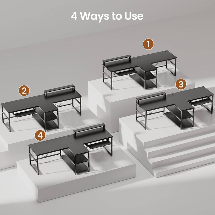 SEDETA 94.5 Inch Office Computer Desk 2 Person Gaming Desk