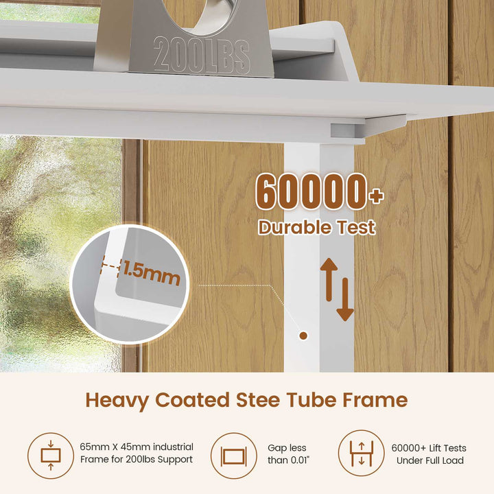 SEDETA 55 Inch Fluted Electric Standing Desk Ergonomic Height Adjustable Desk with Storage Power Outlets LED Lights
