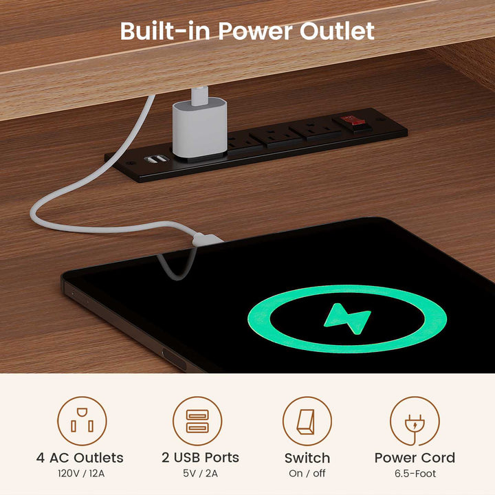 SEDETA 55 Inch Fluted Electric Standing Desk Ergonomic Height Adjustable Desk with Storage Power Outlets LED Lights