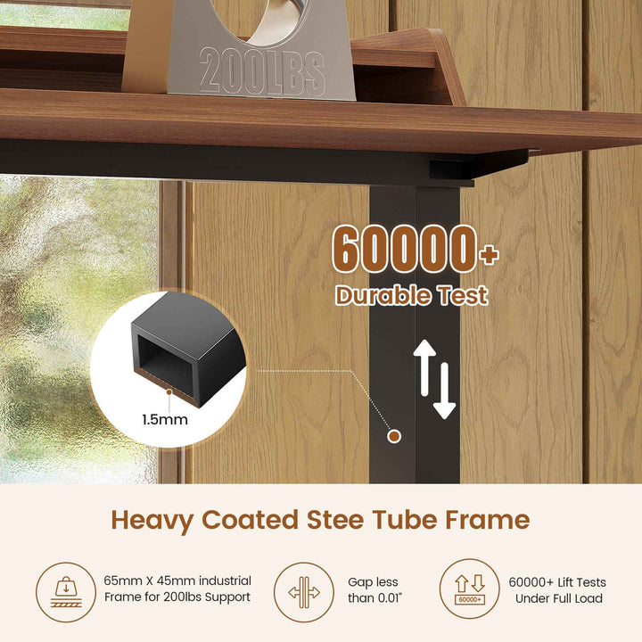 SEDETA 55 Inch Fluted Electric Standing Desk Ergonomic Height Adjustable Desk with Storage Power Outlets LED Lights