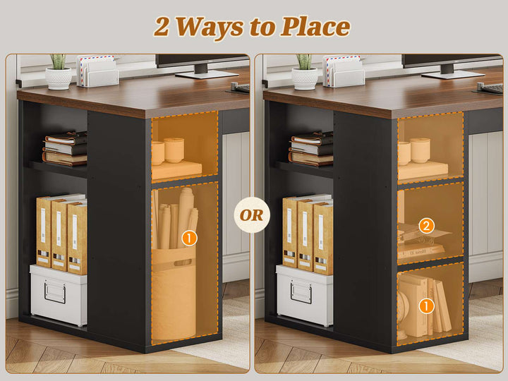 SEDETA 96.5 Inch Long Two Person Farmhouse Computer Desk Writing Desk with Drawers Storage Shelves