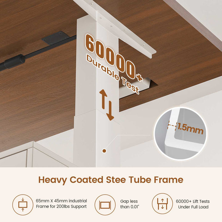 SEDETA® 55 Inch Electric Standing Desk Ergonomic Height Adjustable Executive Computer Desks with Storage 6 Drawers Power Outlets