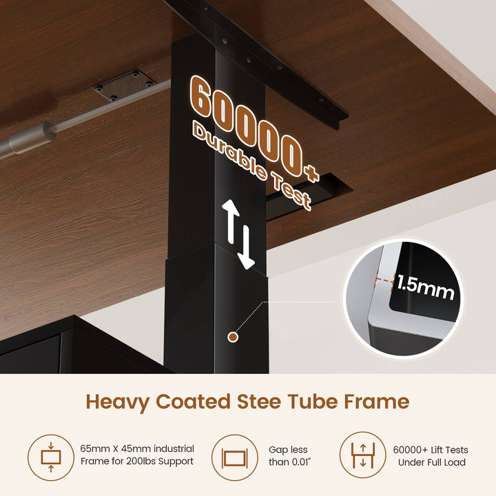 SEDETA® 55 Inch Electric Standing Desk Ergonomic Height Adjustable Executive Computer Desks with Storage 6 Drawers Power Outlets