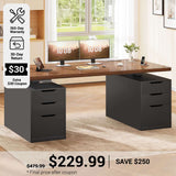 SEDETA® 55 Inch Electric Standing Desk Ergonomic Height Adjustable Executive Computer Desks with Storage 6 Drawers Power Outlets