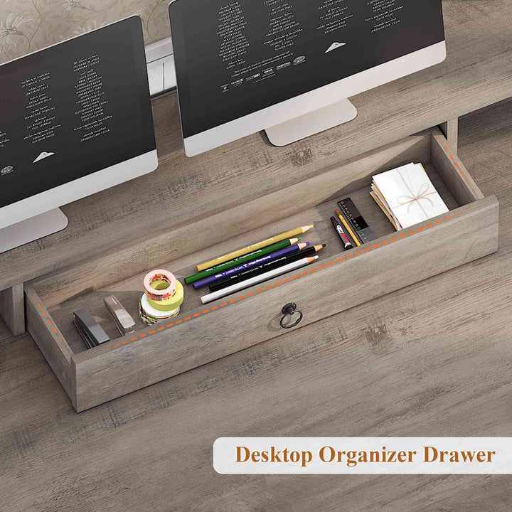 SEDETA® 63 Inch Farmhouse Executive Desk Ergonomic Computer Desk with Drawers Storage Cabinet Monitor Stand