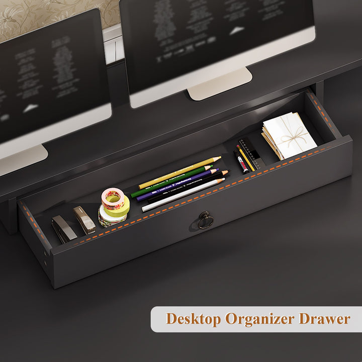 SEDETA® 63 Inch Farmhouse Executive Desk Ergonomic Computer Desk with Drawers Storage Cabinet Monitor Stand