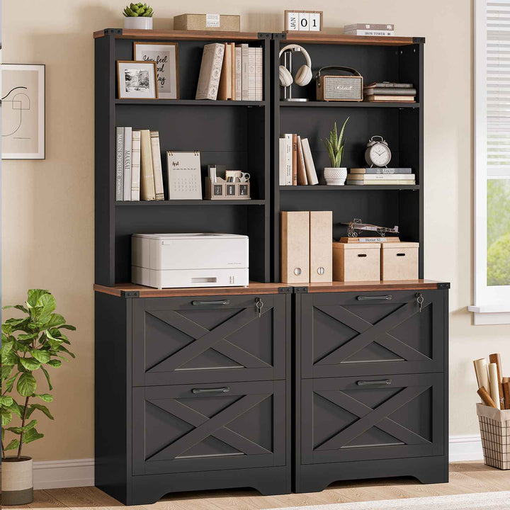 SEDETA 2 Drawer File Cabinet with Lock Wood Filing Cabinet with Adjustable Storage Shelf